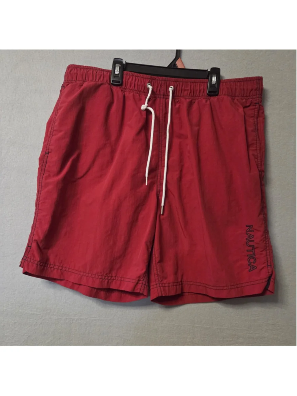 Men's Nautica Swim Trunks Red White xlarge size[1575]
